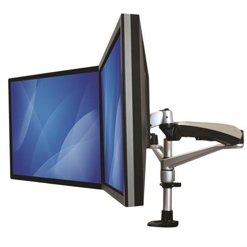 StarTech.com ARMDUAL30 Supporti a parete per TV 76,2 cm (30) Scrivania Nero, Argento