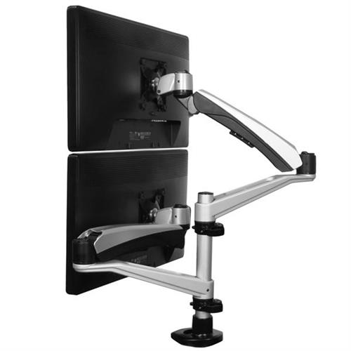 StarTech.com ARMDUAL30 Supporti a parete per TV 76,2 cm (30) Scrivania Nero, Argento