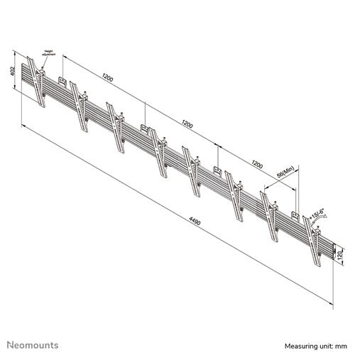 Neomounts NMPRO-WMB4 Supporto per display espositivi 139,7 cm (55) Nero