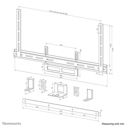 Neomounts AV2-500BL accessorio per il montaggio del televisore
