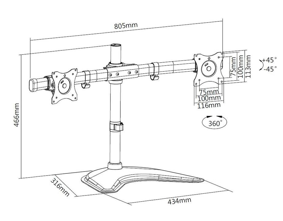 ITB MB3330 Supporti a parete per TV 68,6 cm (27