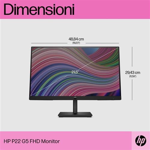 HP P22 G5 FHD Monitor Monitor PC 54,6 cm (21.5) 1920 x 1080 Pixel Full HD LCD Nero