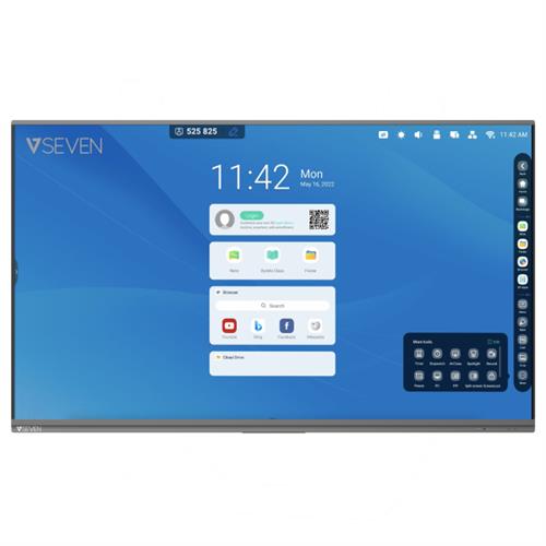 V7 IFP7502-V7PRO lavagna interattiva 190,5 cm (75) 3840 x 2160 Pixel Touch screen Nero USB / Bluetooth