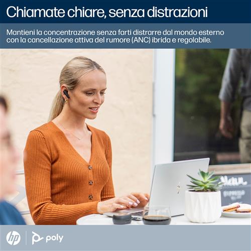 POLY Voyager Free 60 UC Carbon Black Earbuds +BT700 USB-A Adapter +Basic Charge Case Auricolare Wireless In-ear Musica e Chiamate USB tipo A Bluetooth Nero