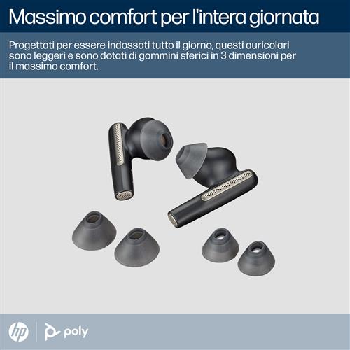 POLY Voyager Free 60 UC Carbon Black Earbuds +BT700 USB-A Adapter +Basic Charge Case Auricolare Wireless In-ear Musica e Chiamate USB tipo A Bluetooth Nero