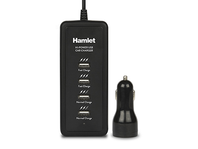 Hamlet Car Charger alimentatore usb da auto 5 porte 40w