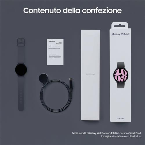 Samsung Galaxy Watch6 Smartwatch Analisi del Sonno Ghiera Touch in Alluminio 40mm Graphite