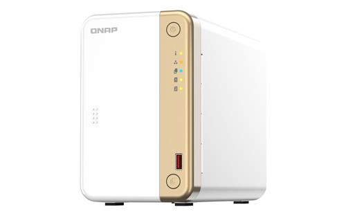 QNAP TS-262 NAS Tower Intel Celeron N4505 4 GB 0 TB QNAP QTS Oro, Bianco