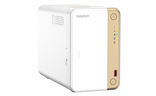 QNAP TS-262 NAS Tower Intel Celeron N4505 4 GB 0 TB QNAP QTS Oro, Bianco
