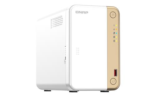 QNAP TS-262 NAS Tower Intel Celeron N4505 4 GB 0 TB QNAP QTS Oro, Bianco