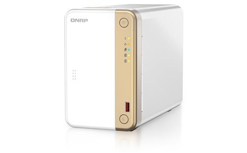 QNAP TS-262 NAS Tower Intel Celeron N4505 4 GB 0 TB QNAP QTS Oro, Bianco
