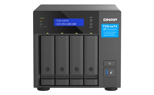 QNAP TVS-H474 NAS Tower Intel Pentium G7400 8 GB DDR4 0 TB QuTS hero Nero