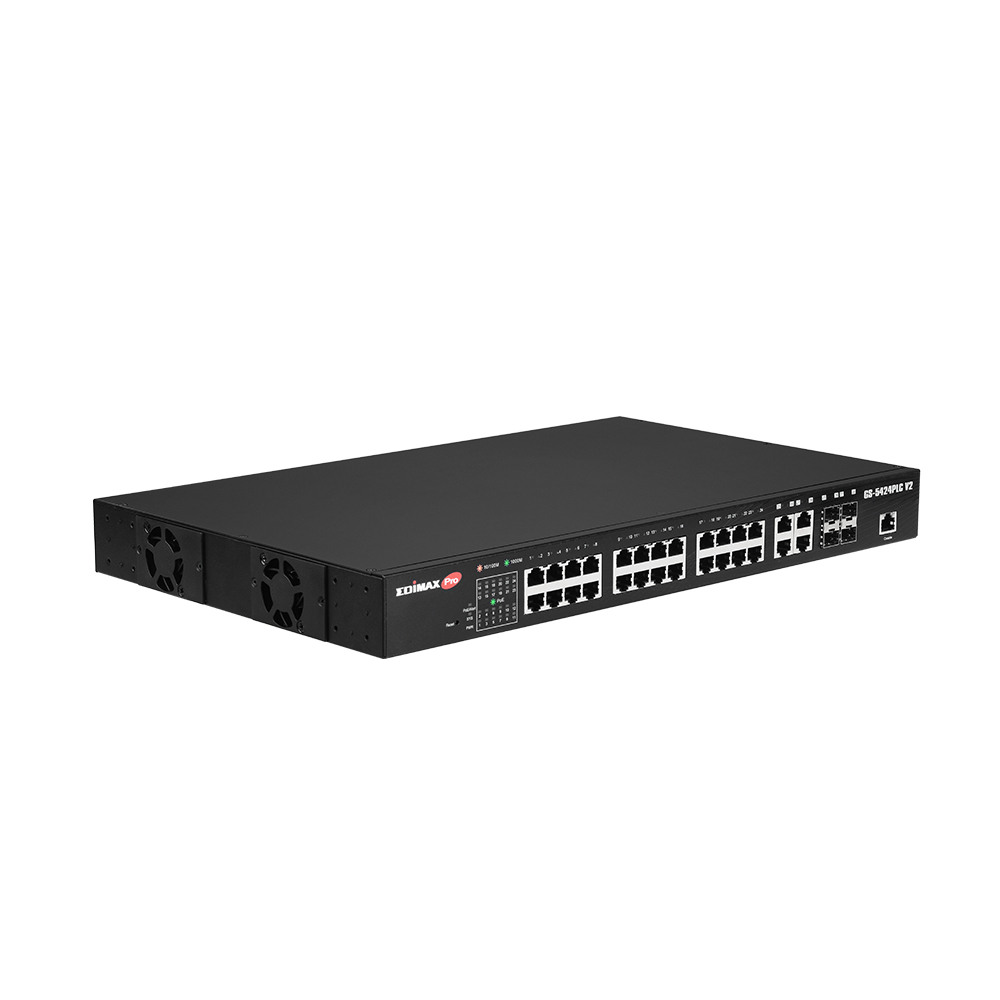 Edimax GS-5424PLC V2 switch di rete Gestito Gigabit Ethernet (10/100/1000) Supporto Power over Ethernet (PoE) 1U Nero