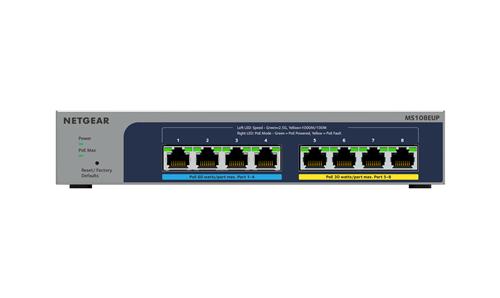 NETGEAR 8-port Ultra60 PoE++ Multi-Gigabit (2.5G) Ethernet Plus Switch Gestito L2/L3 2.5G Ethernet (100/1000/2500) Supporto Power over Ethernet (PoE) Grigio