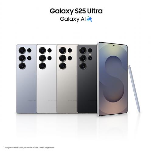 Samsung Galaxy S25 Ultra Smartphone AI, Display 6.9'' QHD+ Dynamic AMOLED 2X, Fotocamera 200MP, RAM 12GB, 256GB, 5.000 mAh, Titanium Whitesilver