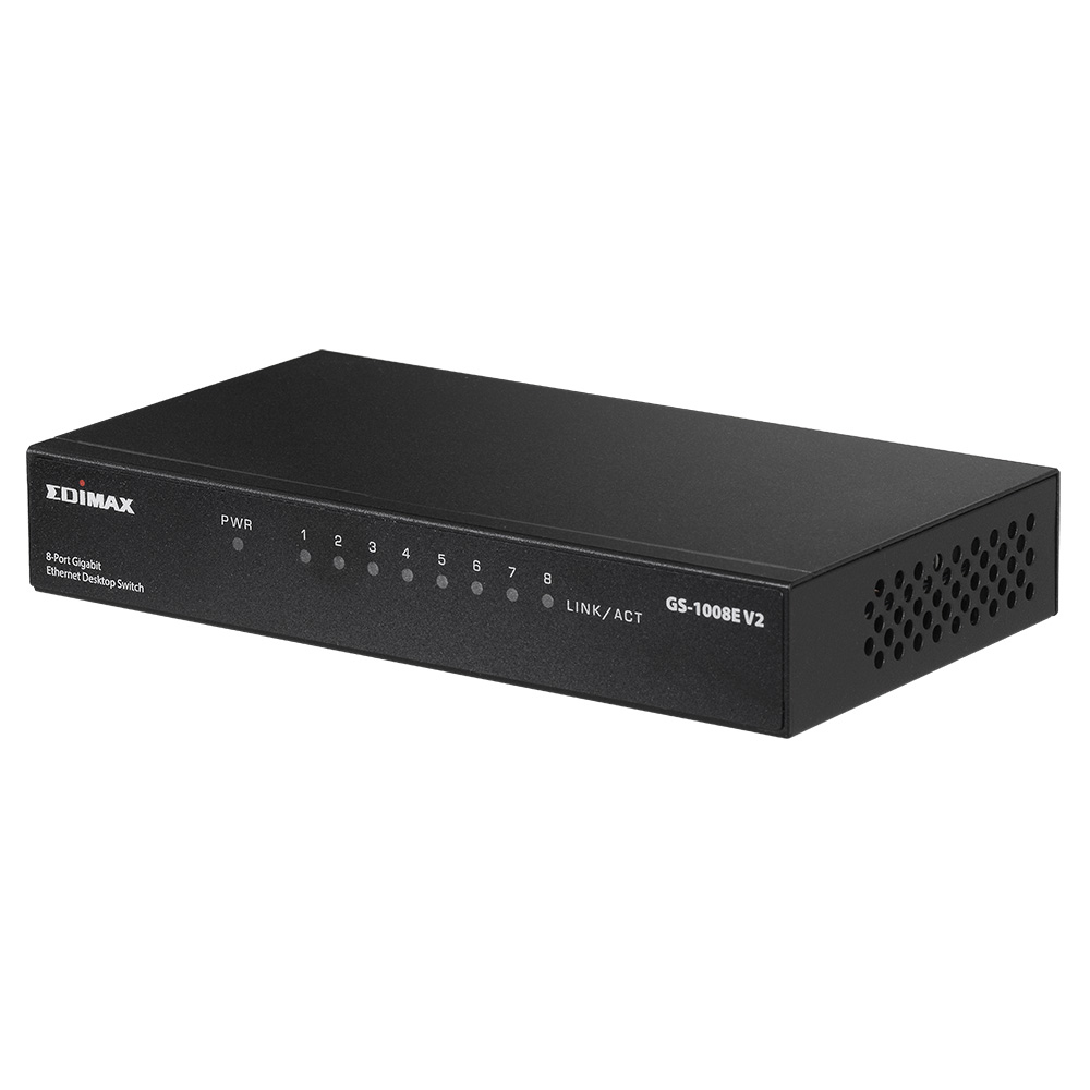 Edimax GS-1008E V2 switch di rete Non gestito Gigabit Ethernet (10/100/1000) Nero