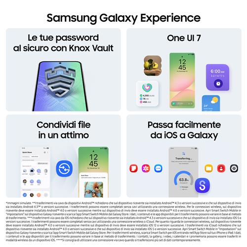 Samsung Galaxy A56 5G, Smartphone con Funzioni intelligenti, Display Super AMOLED 6.7”, 8GB RAM, 128GB, Camera 50MP, Batteria 5.000 mAh, IP67, Awesome Graphite