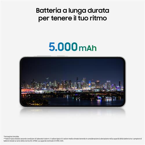 Samsung Galaxy A56 5G, Smartphone con Funzioni intelligenti, Display Super AMOLED 6.7”, 8GB RAM, 128GB, Camera 50MP, Batteria 5.000 mAh, IP67, Awesome Olive