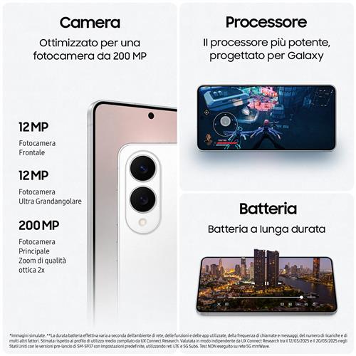 Samsung Galaxy S25 Edge, Smartphone AI, Display 6.7'' QHD+ Dynamic AMOLED 2X, Fotocamera 200MP, RAM 12GB, 256GB, 3.900 mAh, Titanium Silver