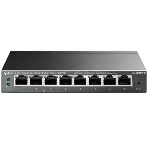TP-Link TL-SG108PE switch di rete Gestito L2 Gigabit Ethernet (10/100/1000) Supporto Power over Ethernet (PoE) Nero