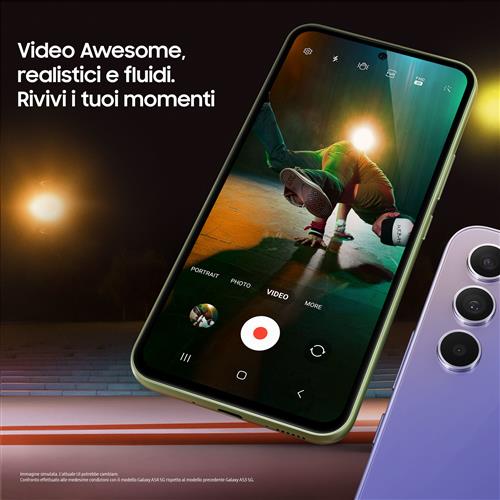 Samsung Galaxy A54 5G Display FHD+ Super AMOLED 6.4”, Android 13, 8GB RAM, 256GB, Doppia SIM, Batteria 5.000 mAh, Awesome Lime