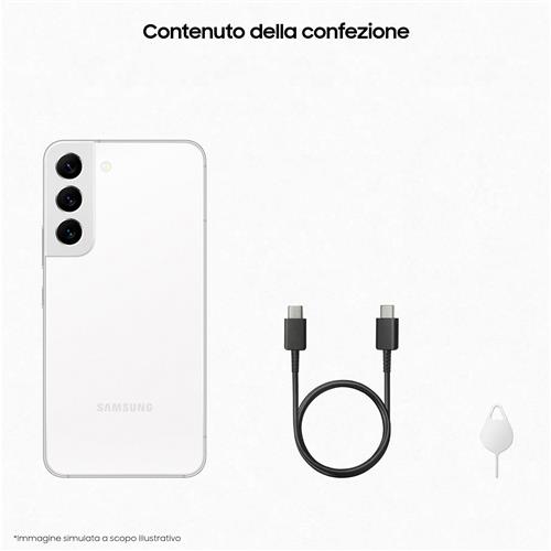 Samsung Galaxy S22 5G Display 6.1'' Dynamic AMOLED 2X, 4 fotocamere, RAM 8 GB, 256 GB, 3.700mAh, Phantom White