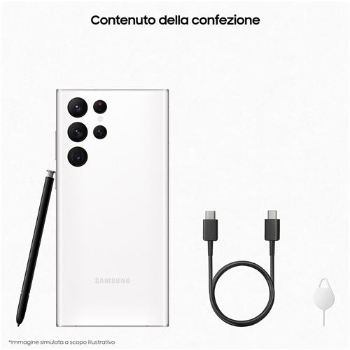 Samsung Galaxy S22 Ultra 5G Display 6.8'' Dynamic AMOLED 2X, 5 fotocamere, RAM 8 GB, 128 GB, 5.000mAh, Phantom White