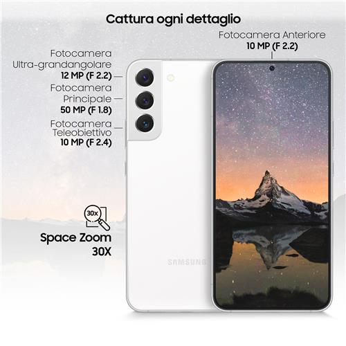 Samsung Galaxy S22+ 5G Display 6.6'' Dynamic AMOLED 2X, 4 fotocamere, RAM 8 GB, 256 GB, 4.500mAh, Phantom White