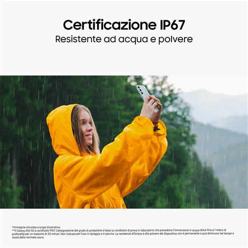 Samsung Galaxy A55 5G Display FHD+ Super AMOLED 6.6”, Android 14, 8GB RAM, 128GB, Dual SIM, Batteria 5.000 mAh, Awesome Lilac