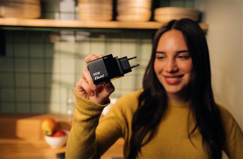 GAN CHARGER 65W 2 PORT RETR CAB US/EU/UK ADP