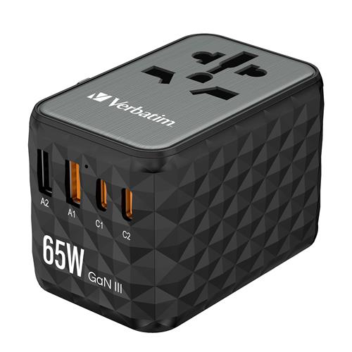 GAN III  TRAVEL ADAPTER UTA-05 2XUSB-C PD 65W / QC 4+/2 X USB-A