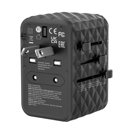 GAN III  TRAVEL ADAPTER UTA-05 2XUSB-C PD 65W / QC 4+/2 X USB-A