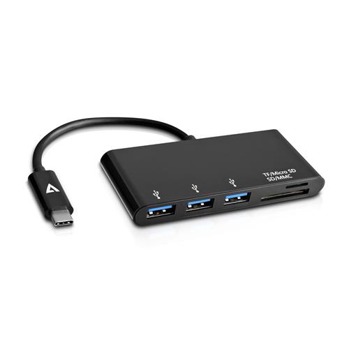 V7 V7UC3U-HUB-BLK-1E USB 3.2 Gen 1 (3.1 Gen 1) Type-C Nero
