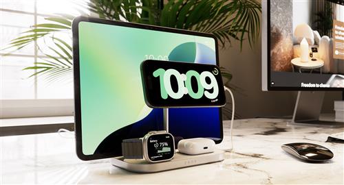 ZENS 4-IN-1 WIRELESS CHARGER INCL WALL CHARGER-WHITE