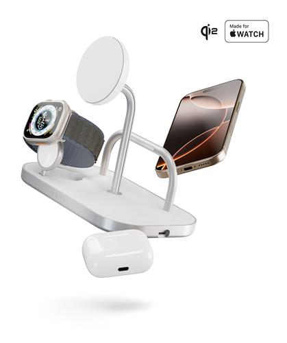 ZENS 4-IN-1 WIRELESS CHARGER INCL WALL CHARGER-WHITE