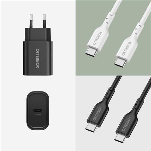 OB STANDARD EU WALL CHARGER 20W - 1X USB-C 20W USB-PD BLACK