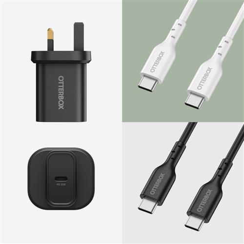 OB STANDARD UK WALL CHARGER 20W - 1X USB-C 20W USB-PD BLACK - PR
