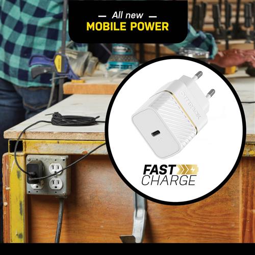OTTERBOX EU WALL CHARGER 20W WHITE PROPACK 1XUSB-C-20W USB-PD
