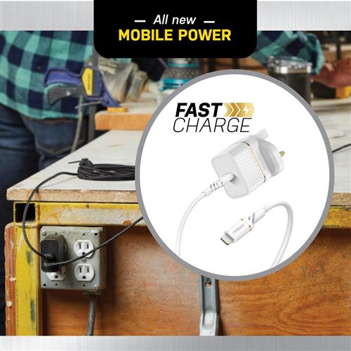 UK WALL CHARGER 20W 1X USB-C 20W USB-PD USB C-LIGHTNING CABLE