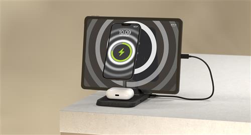 ZENS 3-IN-1 MODULAR WRLS CHARGER STATION INCL WALL CHARGE