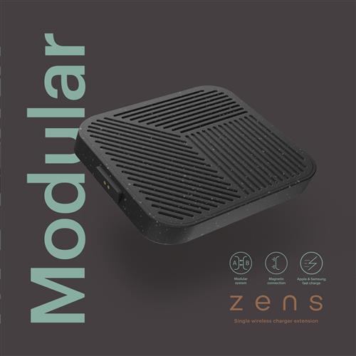 ZENS MODULAR SINGLE WRLS CHRG EXTENSION - BLACK