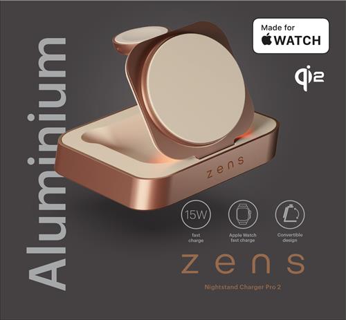 ZENS PRO2 NIGHTSTAND-WALL CRGR MAGNETIC WRLS CHARGER-COPPER