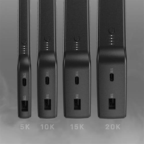 POWER BANK 15K MAH USB A AND C 18W USB-PD - black