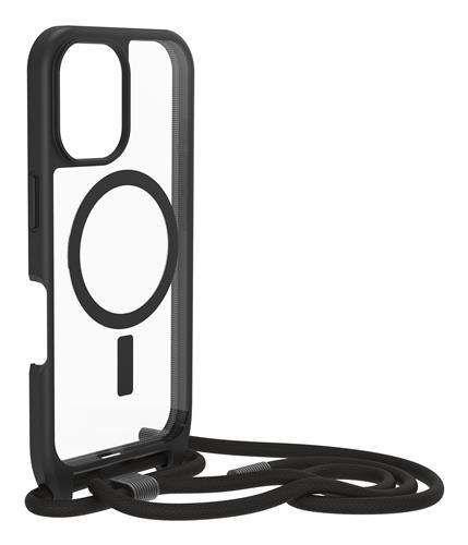 OB REACT NECKLACEMAGSAFE APPLE iPhone16 BlackCr-clear/black-PrP