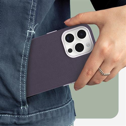 OB SYMETRY APPLEIPHONE 15PROMAX Cactus Leather Plum Luxe purple