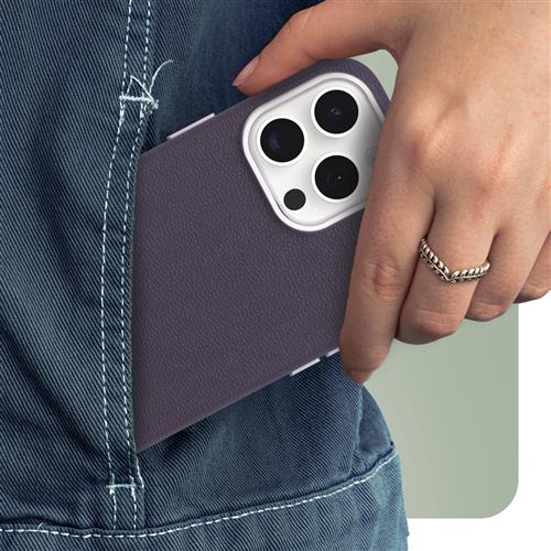 OB SYMETRY APPLEIPHONE 15PROMAX Cactus Leather Plum Luxe purple