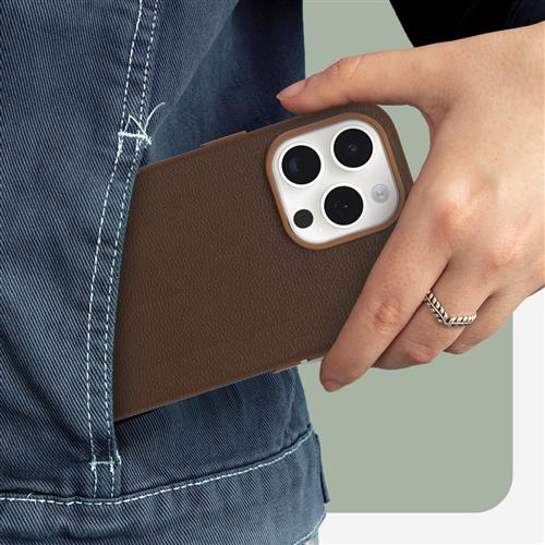 OB SYMETRY APPLEIPHONE 15PROMAX Cactus Leather Rich Adobe brown