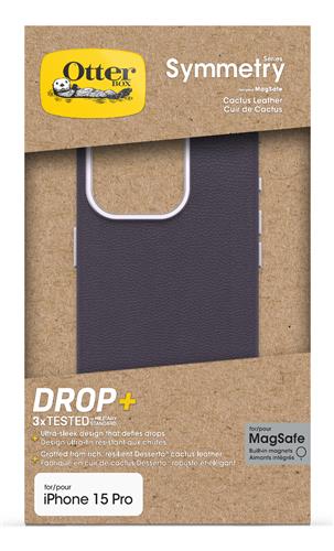 OB SYMMETRY APPLE IPHONE 15PRO Cactus Leather Plum Luxe purple
