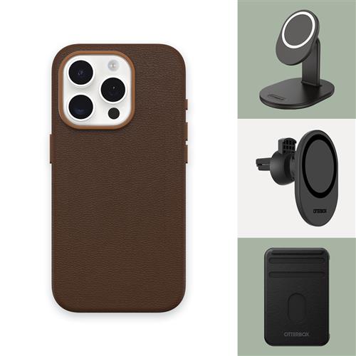 OB SYMMETRY APPLE IPHONE 15PRO Cactus Leather Rich Adobe brown
