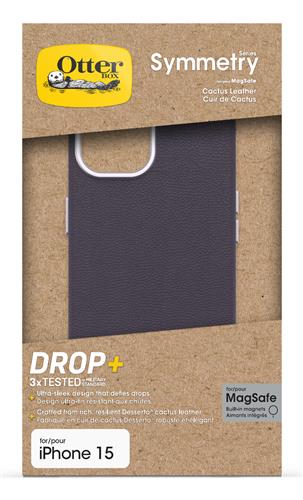 OB SYMMETRY CACTUS LEATHER Apple iPhone 15 Plum Luxe purple